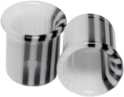 Pair Albino Skunk Borosilicate Glass Single Flare Tunnel