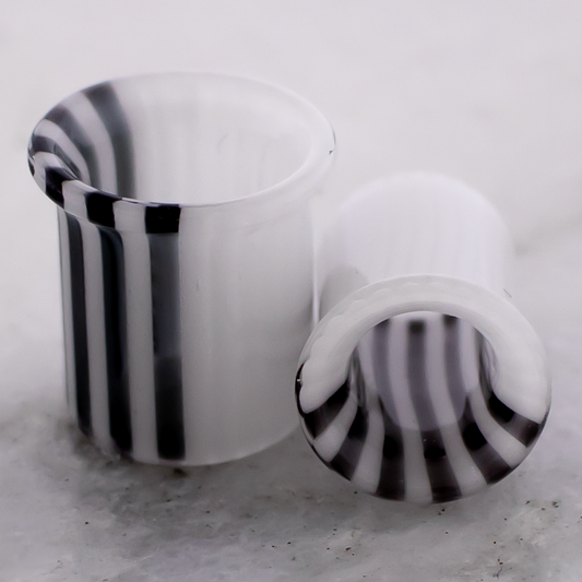 Pair Albino Skunk Borosilicate Glass Single Flare Tunnel