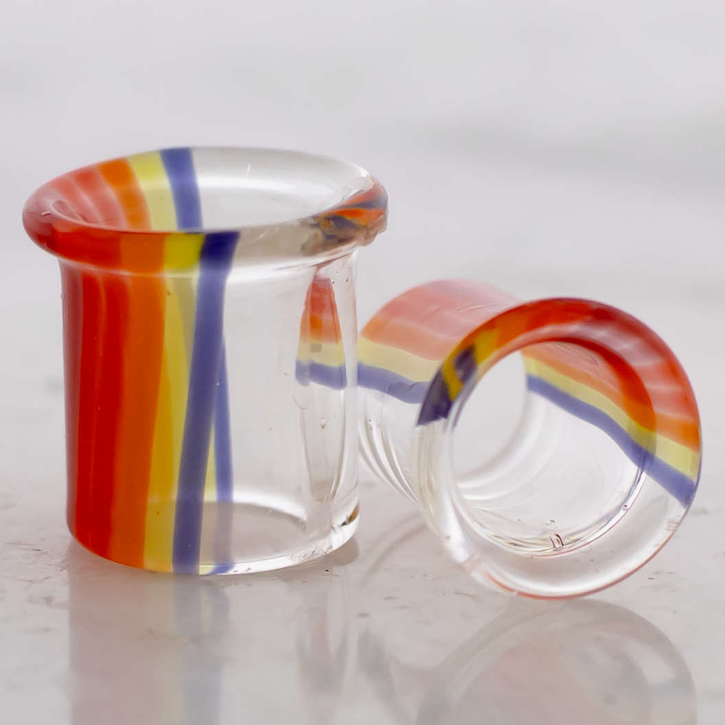 Pair Colorado Sunset Borosilicate Glass Single Flare Tunnel