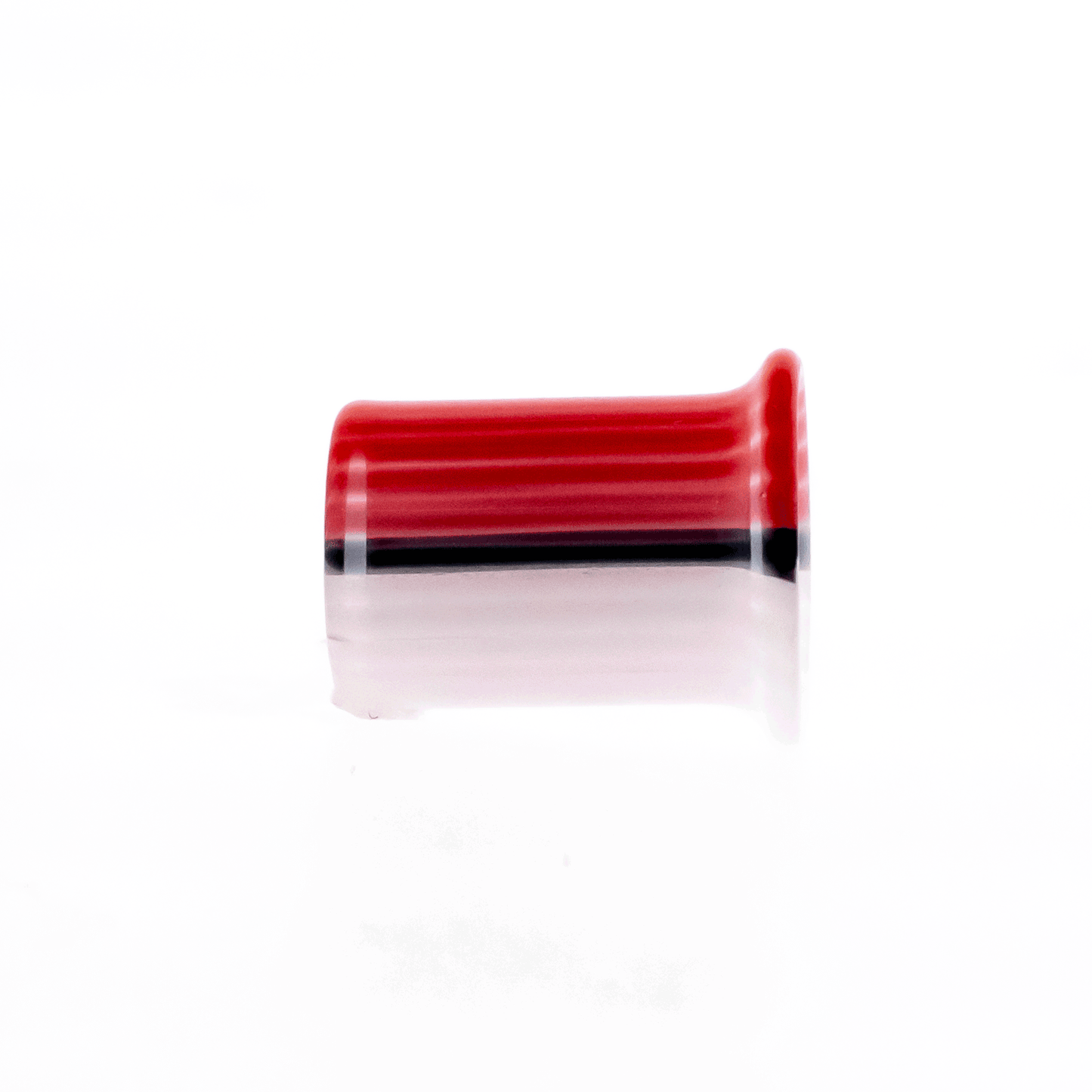 Pair Red and White Ball Glass Single Flare Tunnels