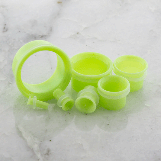 Pair Green Slyme Single Flare Tunnels