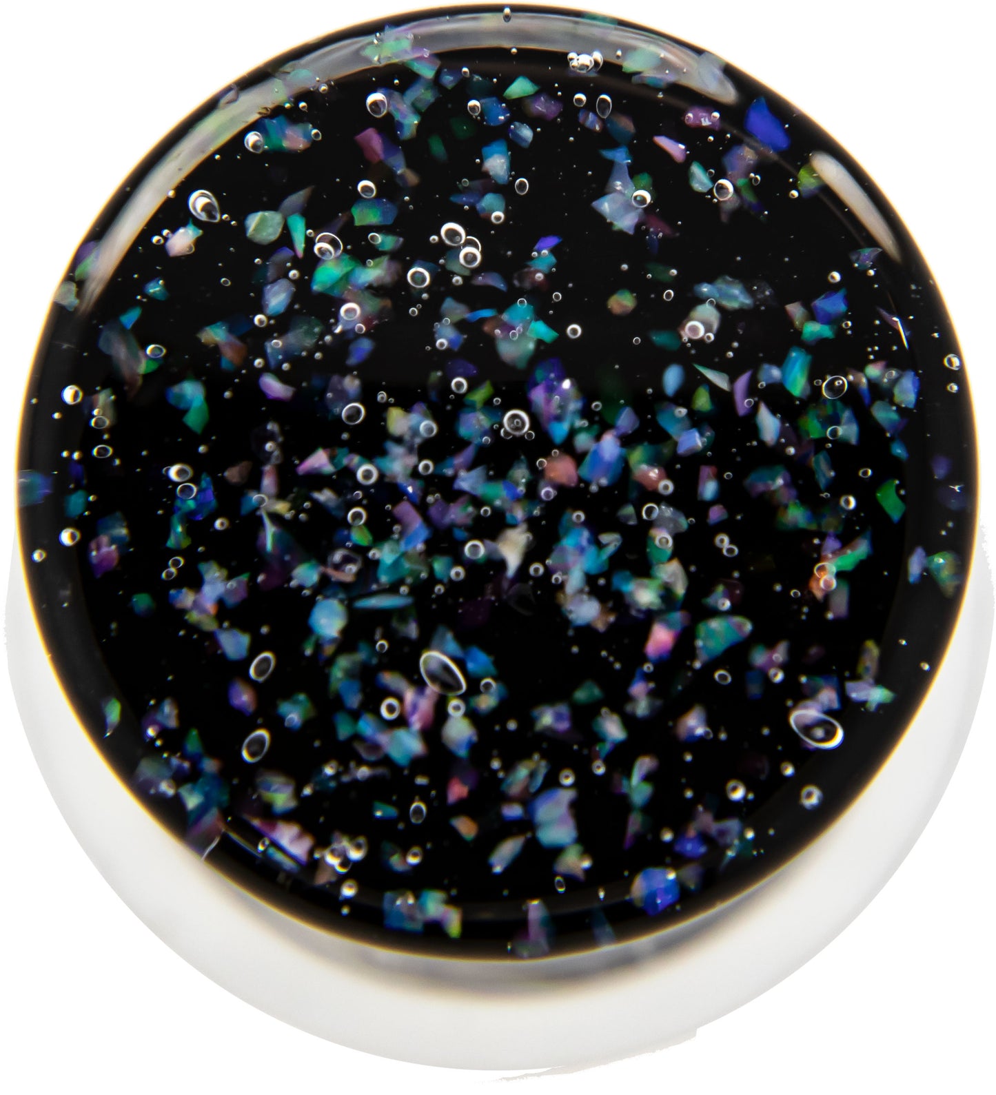 Crushed Opal Borosilicate Glass Double Flare Plugs