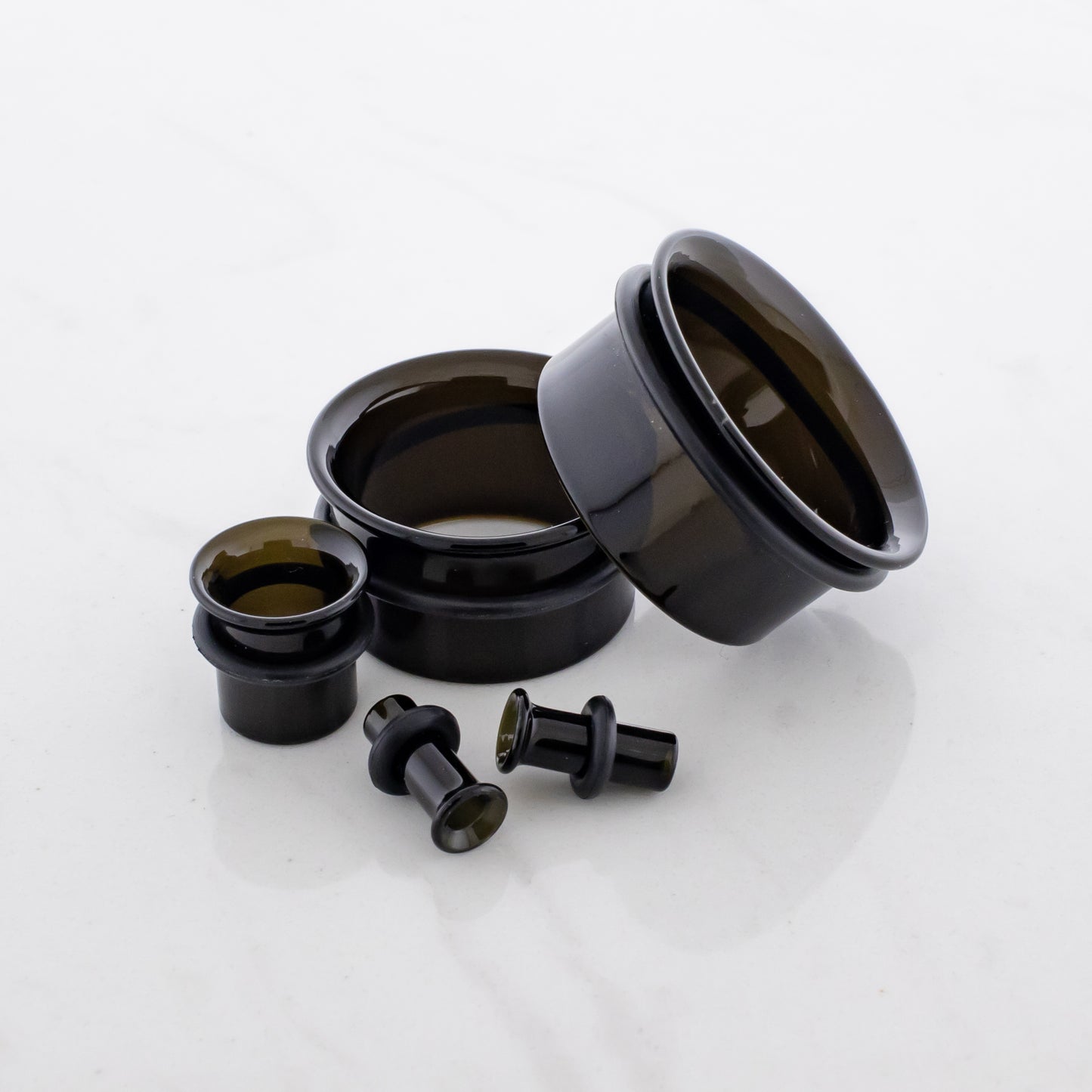 Pair Black Single Flare Tunnels- MM Glassworks